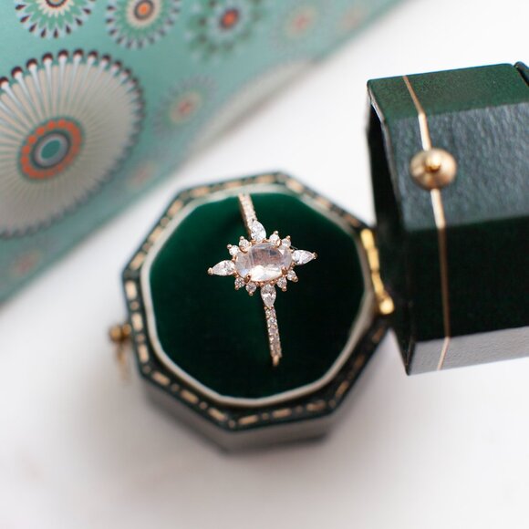Lilith Labradorite Gold Ring, Gemstone Rings, Dainty Stackable Ring - Picture 2 of 9